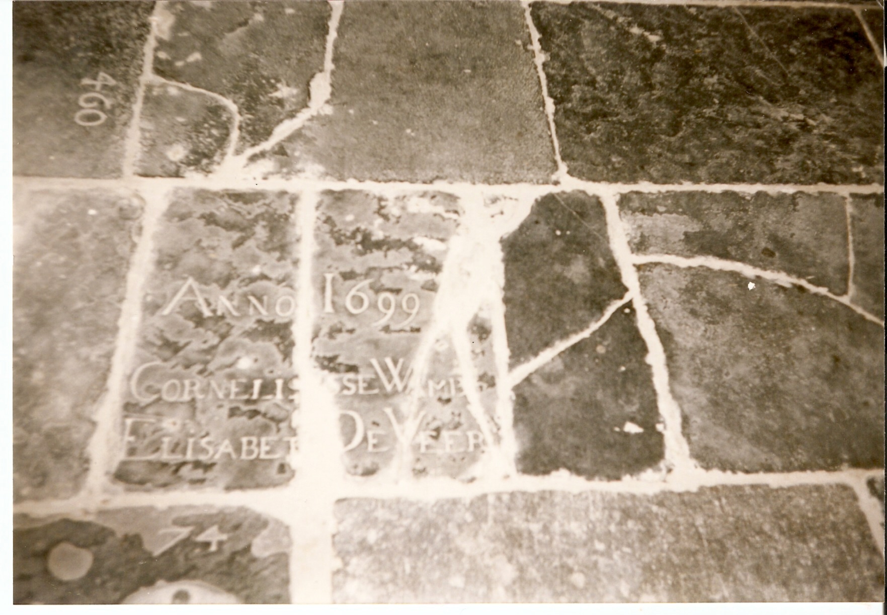 Grafsteen, Cornelisse Wambas en Elisabeth de Veer in de oude Barbarakerk